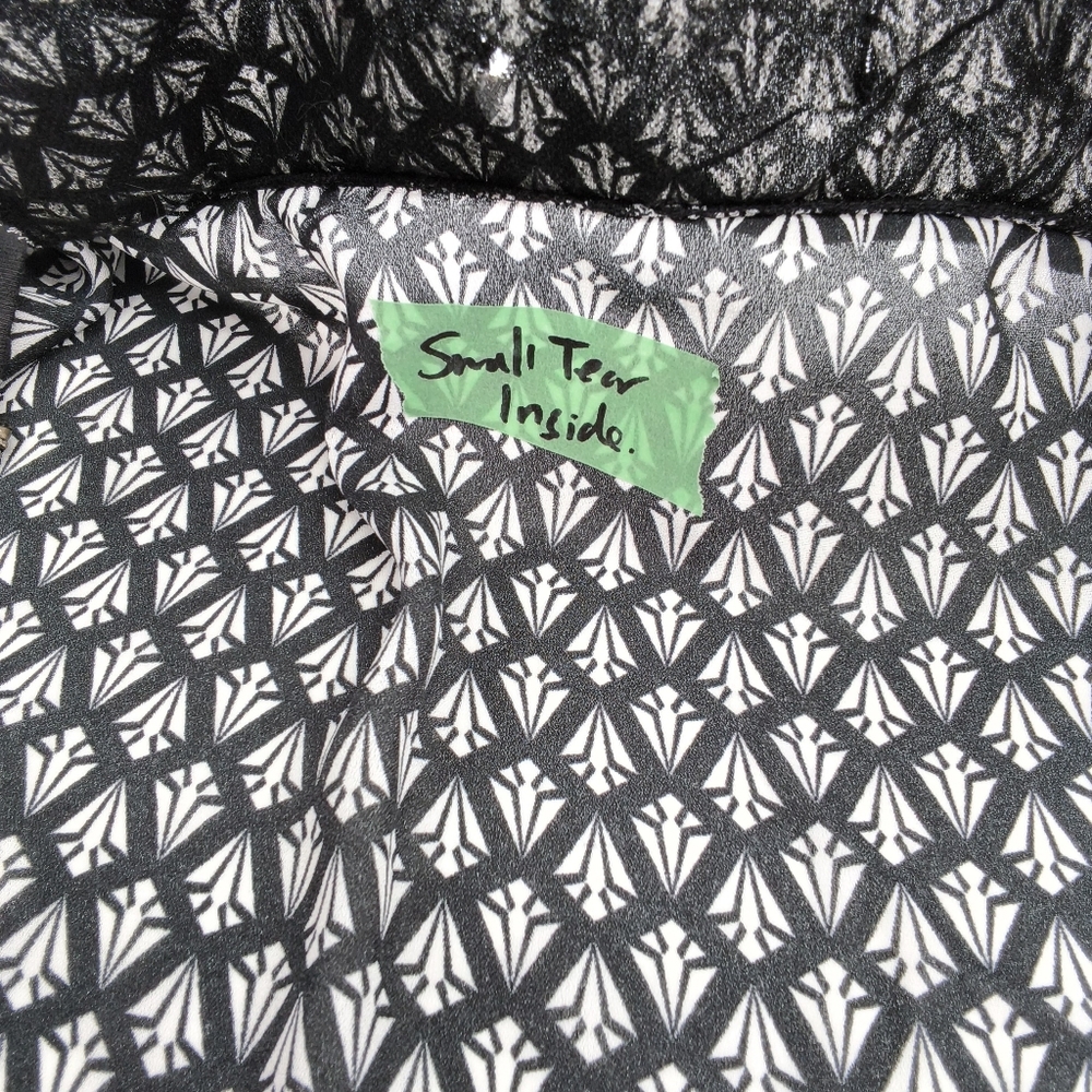George Black and White Patterned Jacket Vintage 90's - Picture 8 of 9
